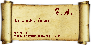 Hajduska Áron névjegykártya